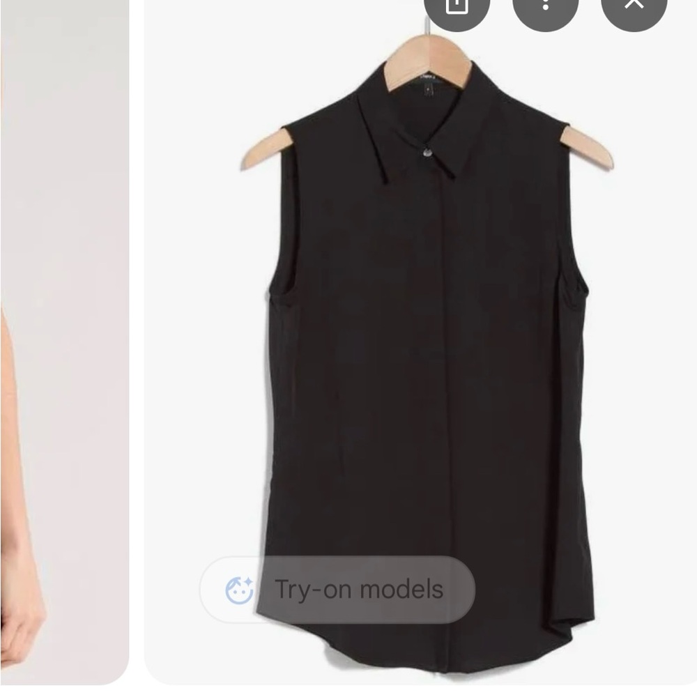 Theory Black Fitted Button Down Shirt